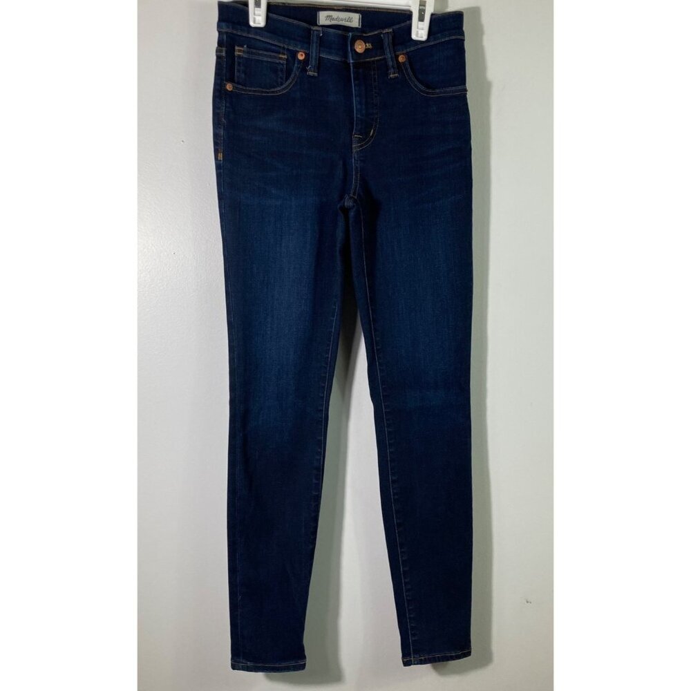 Womens Madewell 9" High Rise Skinny Jeans Dark Wash 25